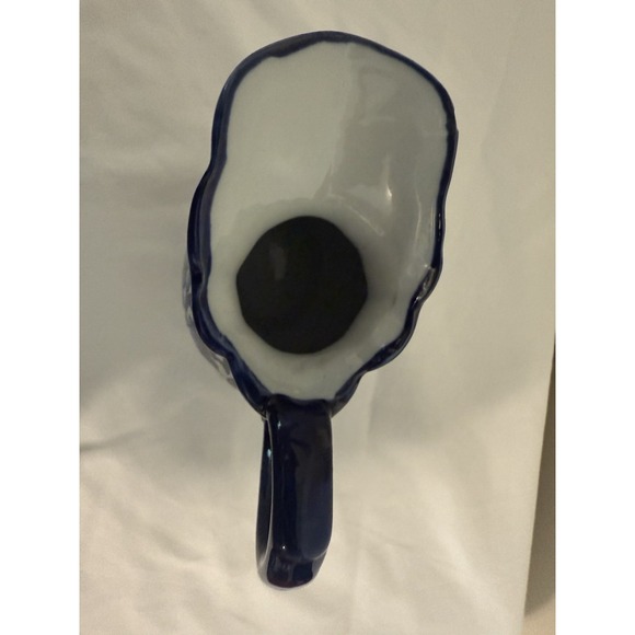 The Bombay Company Creamer Pitcher Cobalt Blue 6" Floral Vtg Ceramic Porcelain - Picture 3 of 5